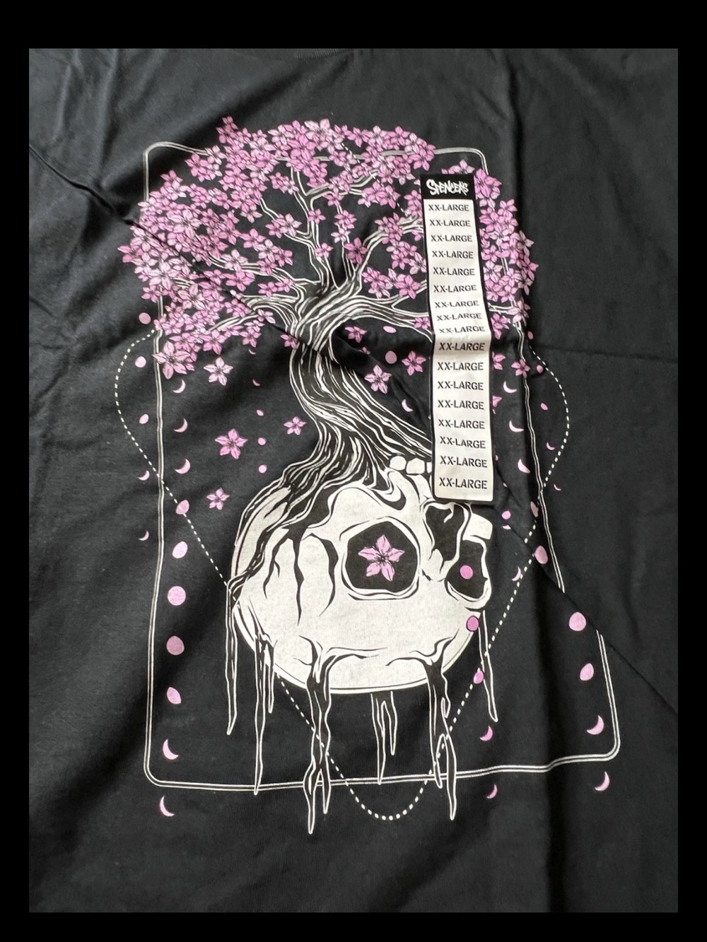 NEW Spencers Threadless Mens 2XL T-shirt Graphic Tee Black Skull Tree Gothic Emo